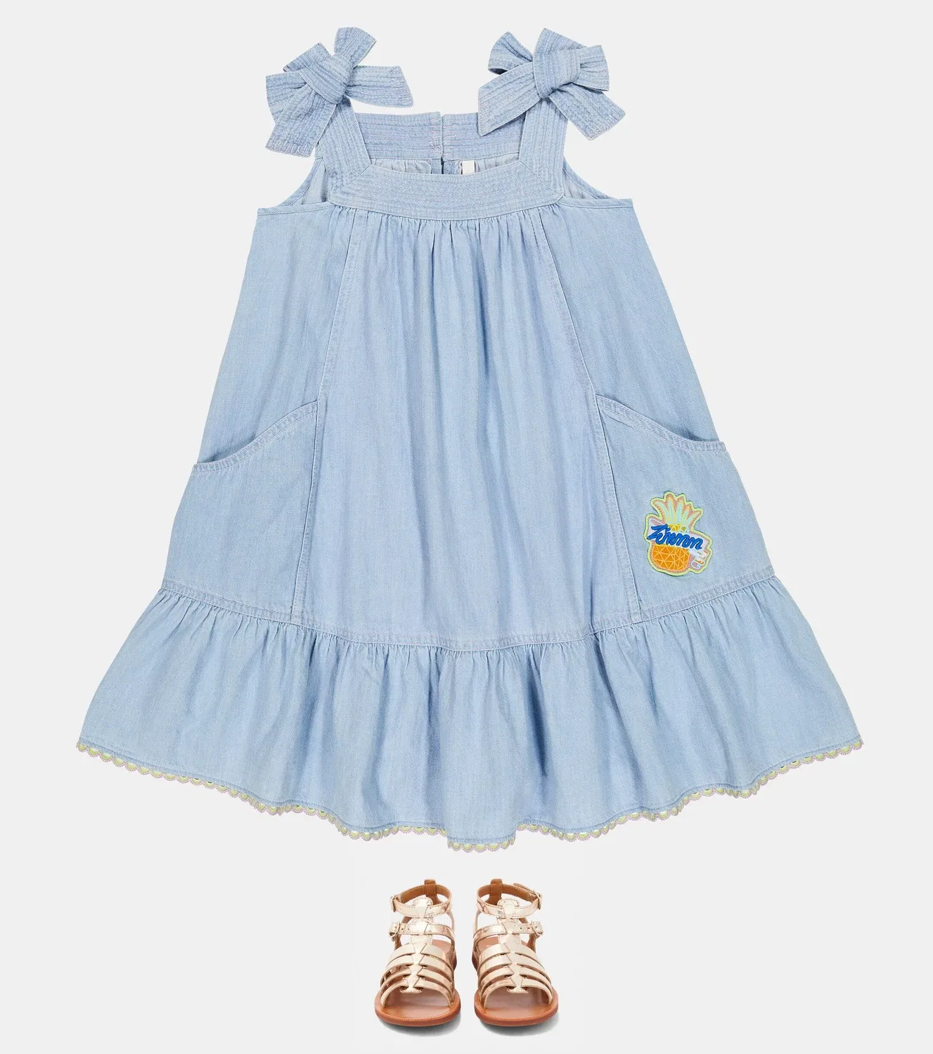 Платье джинсовое Halcyon Zimmermann Kids, синий — фото 2