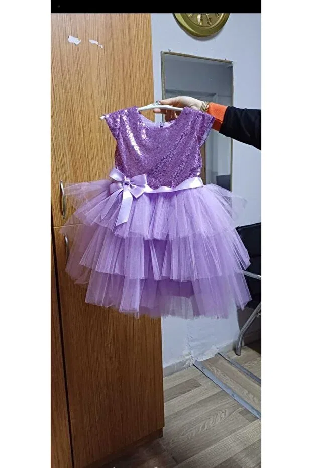 Детское платье для девочек с принтом Baby girl child gown lila Esmacamoda, Lila — фото 2