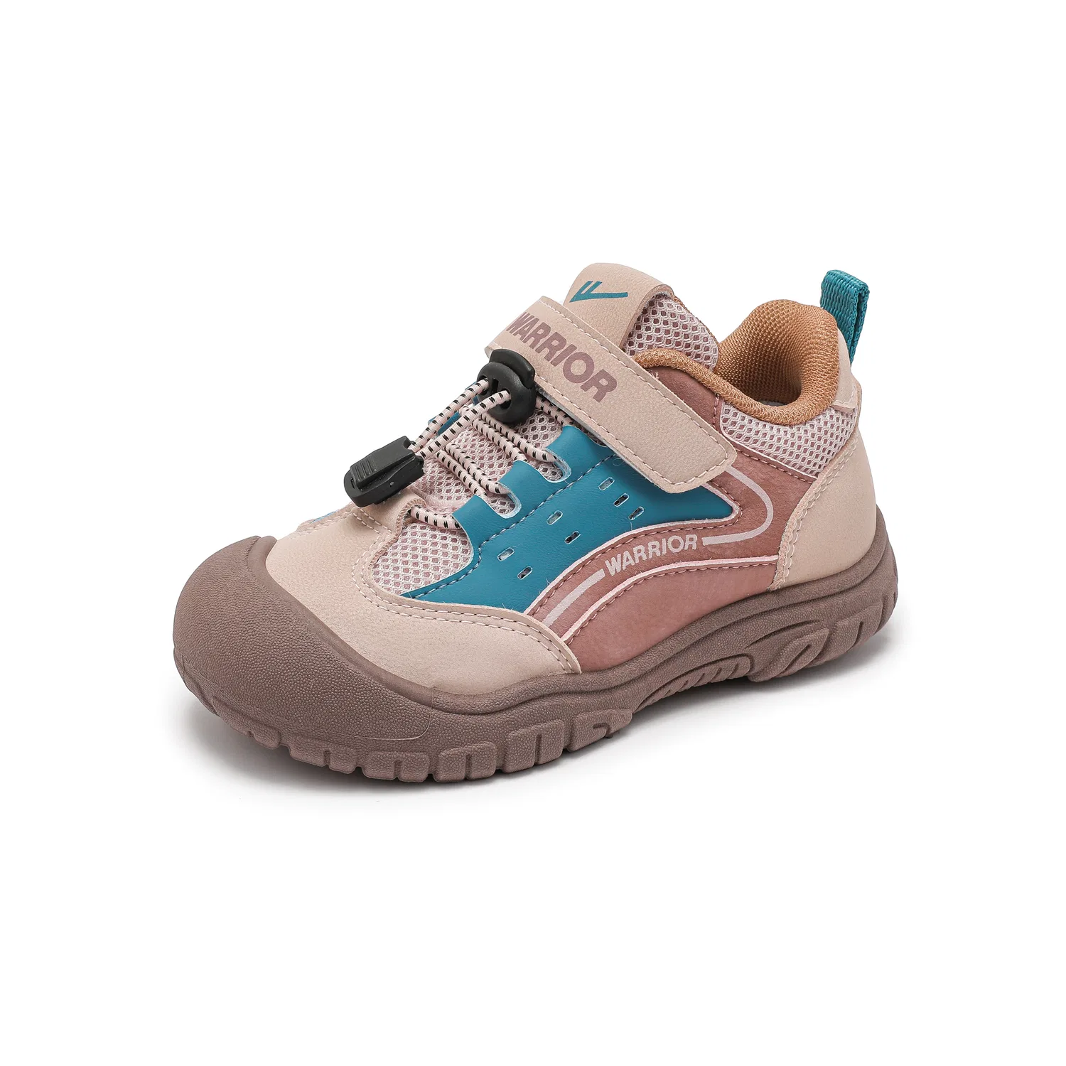 Детские кроссовки для мальчиков с дышащей сеткой Cameo Brown/Pink/Blue WARRIOR
