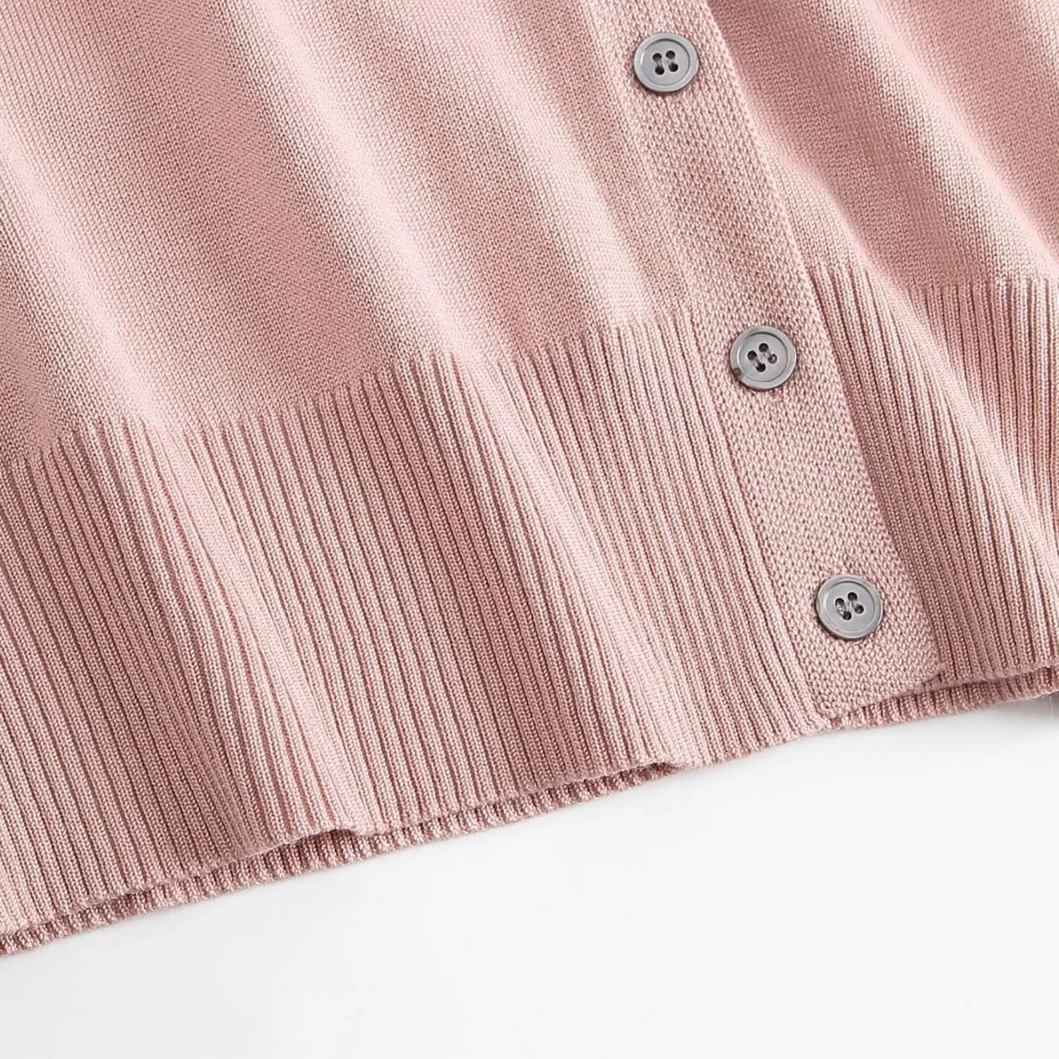 Женский кардиган с длинным рукавом V-образным вырезом, Pink — фото 4