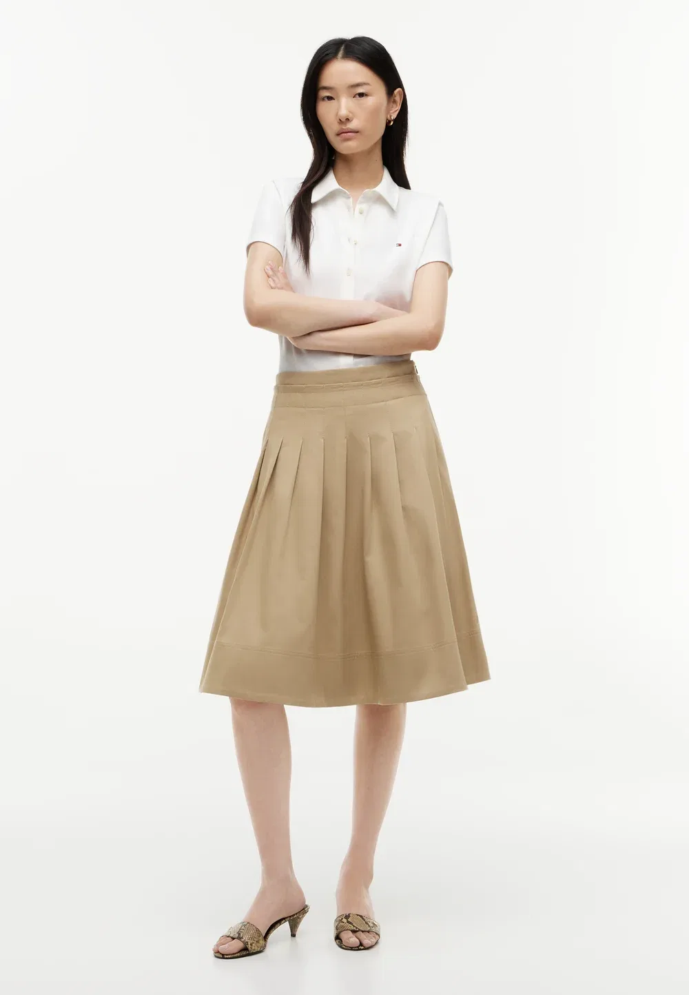 Плиссированная юбка Tommy Hilfiger, Camel — фото 2