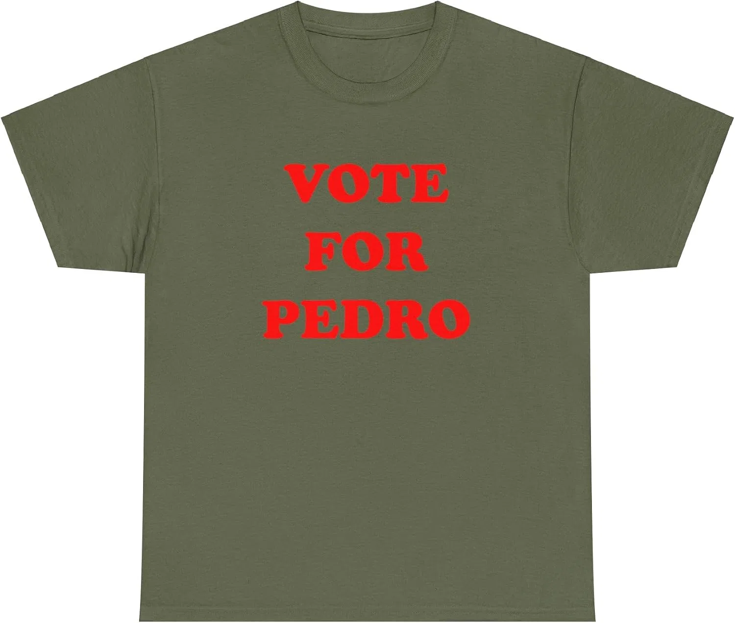 Женская футболка с принтом Vote for Pedro, хаки — фото 2