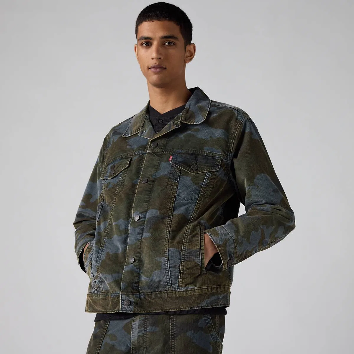 Свободная куртка дальнобойщика Levi's, Brady Gray Snow Wash - Grey