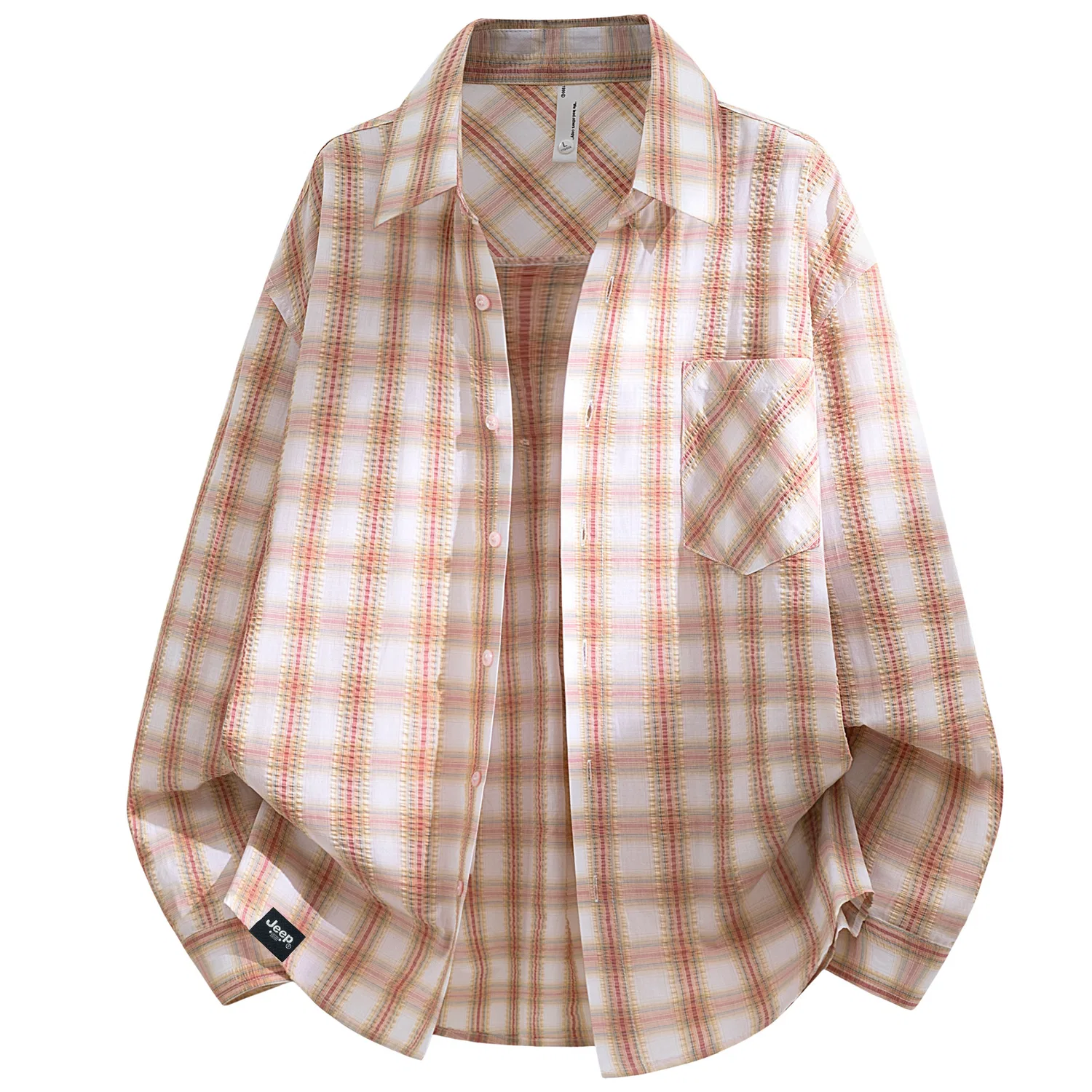 Детская рубашка с принтом в клетку Pink Plaid Jeep, Pink Plaid