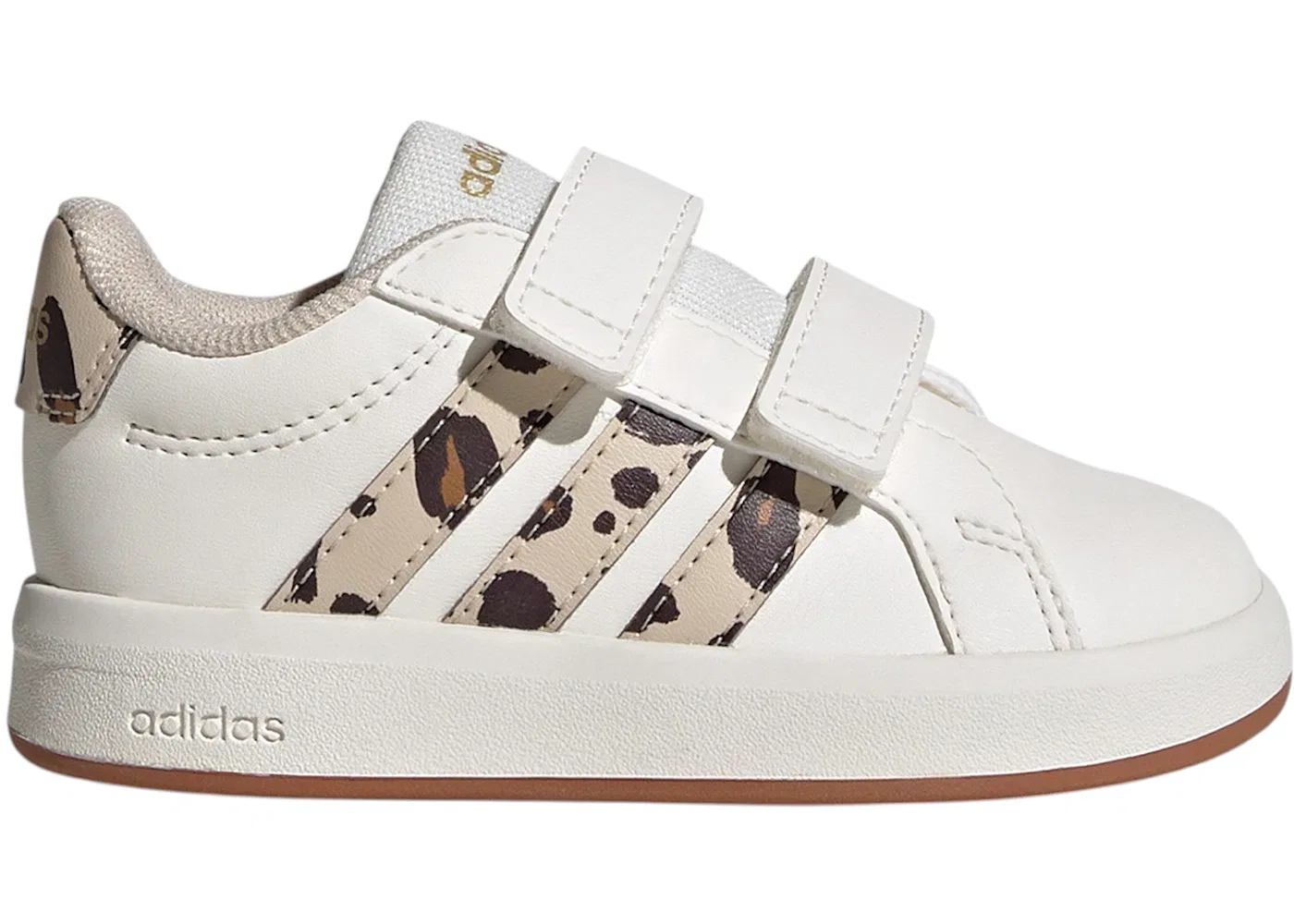 Детские кроссовки повседневные Adidas Grand Court 3.0 CF, Core White Crystal Linen Aurora Coffee