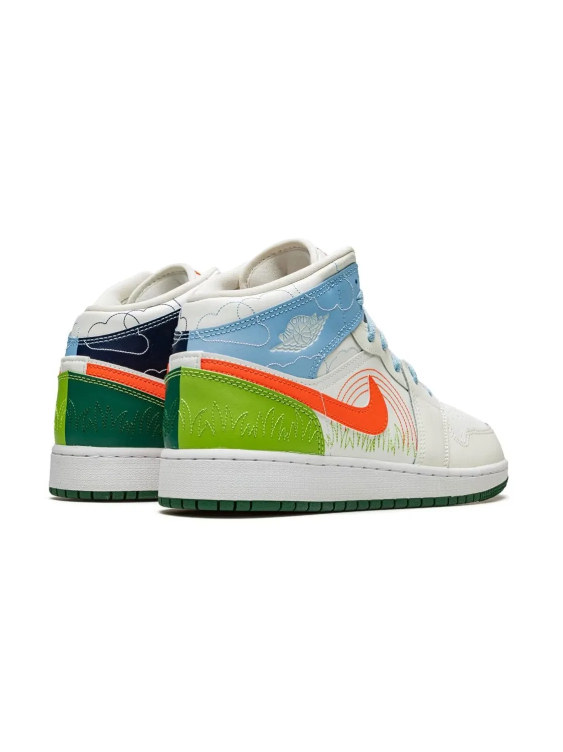 Кроссовки Air Jordan Mid SE "Stitch", белый — фото 3