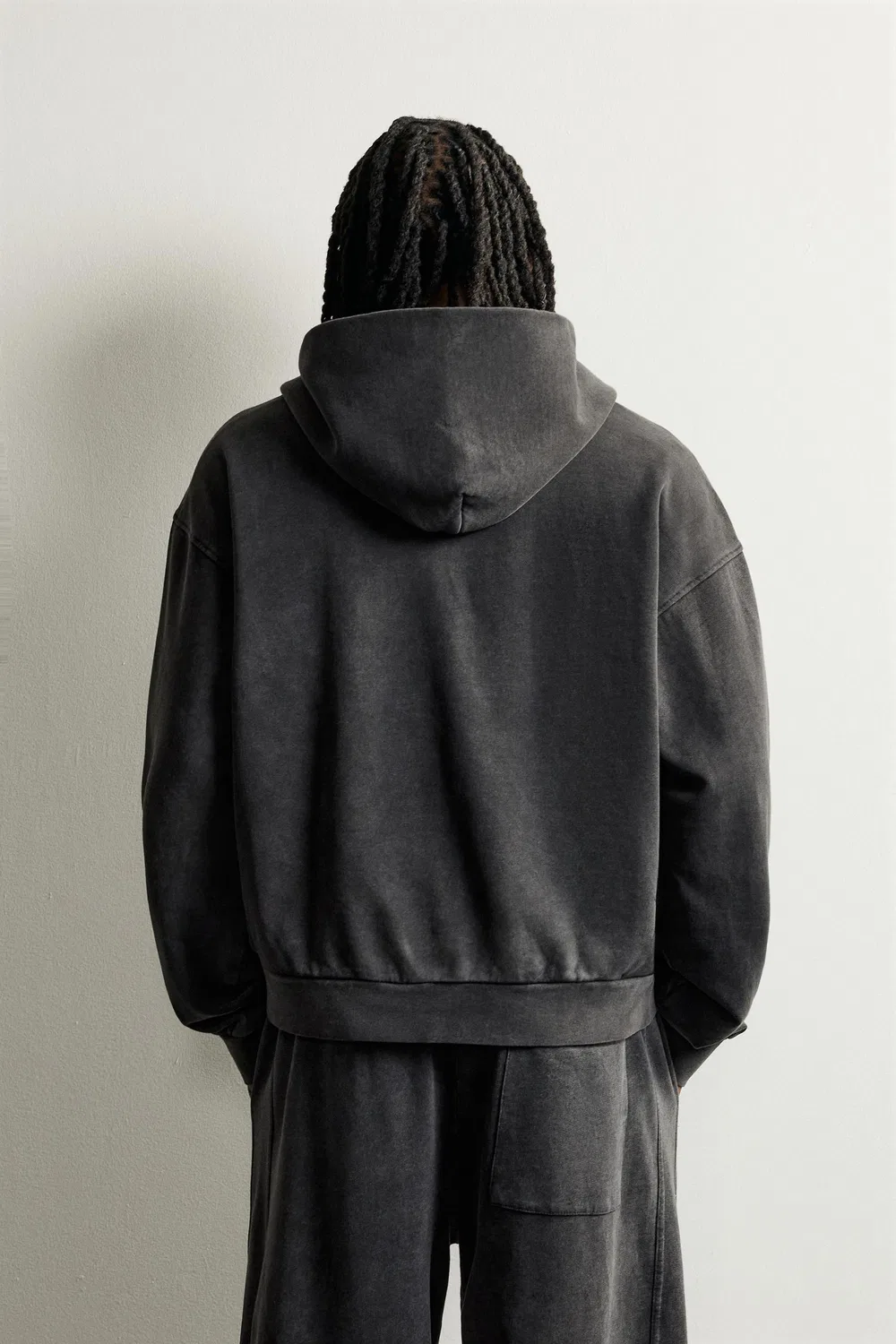Простая толстовка свободного кроя на молнии. ZARA, Dark anthracite — фото 3