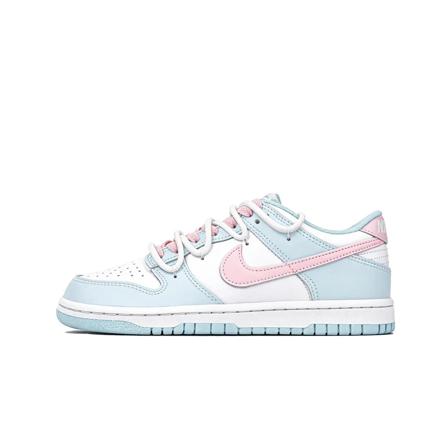 Детские кроссовки для скейтбординга Nike Dunk Leather, Peach Soda-Pink Shopping Bag — фото 3