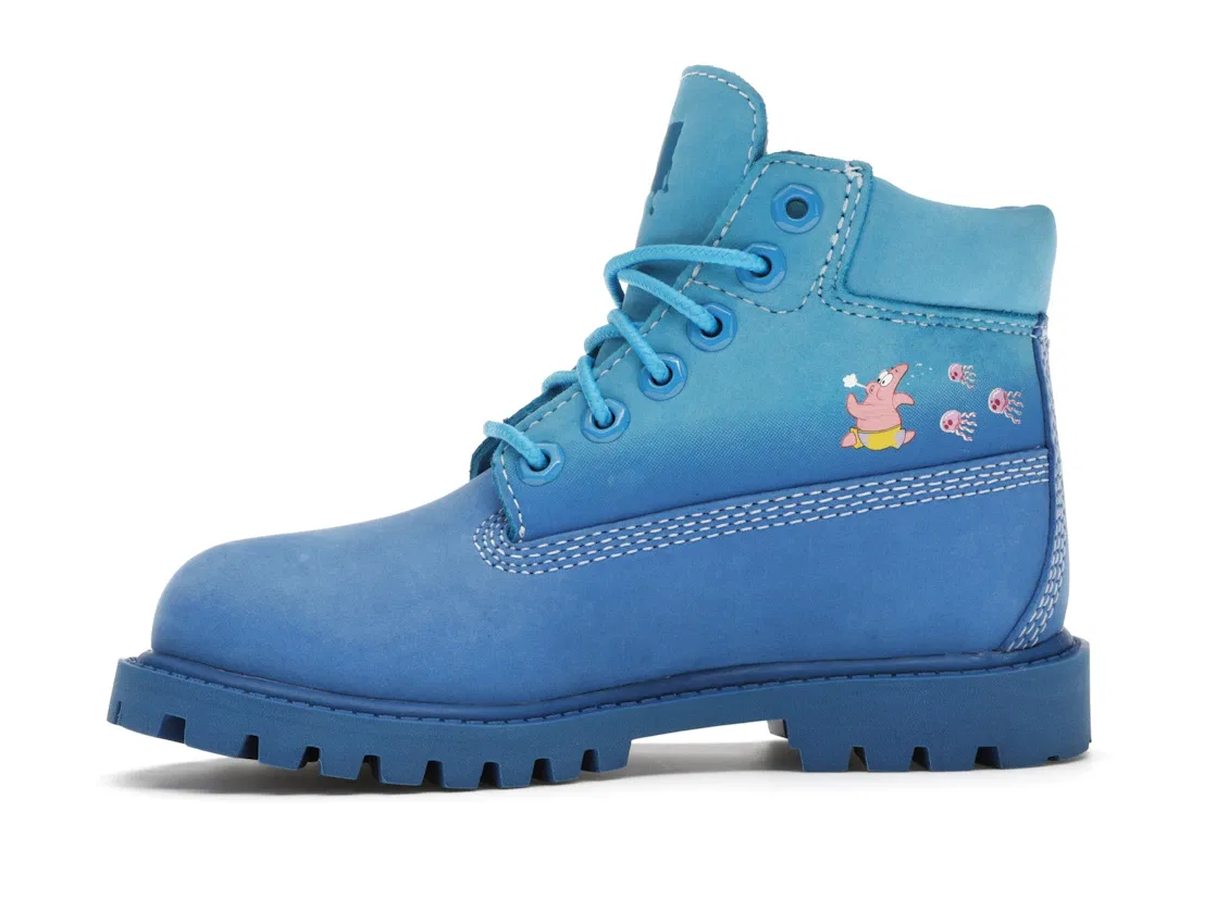 Детские ботинки с принтом SpongeBob Timberland 6" Boot Timberland, Nebula Blue — фото 3