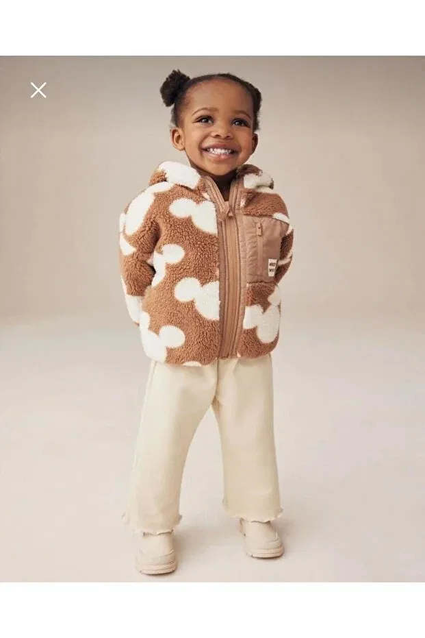 Детская куртка из флиса с принтом Next Baby, Brown — фото 3