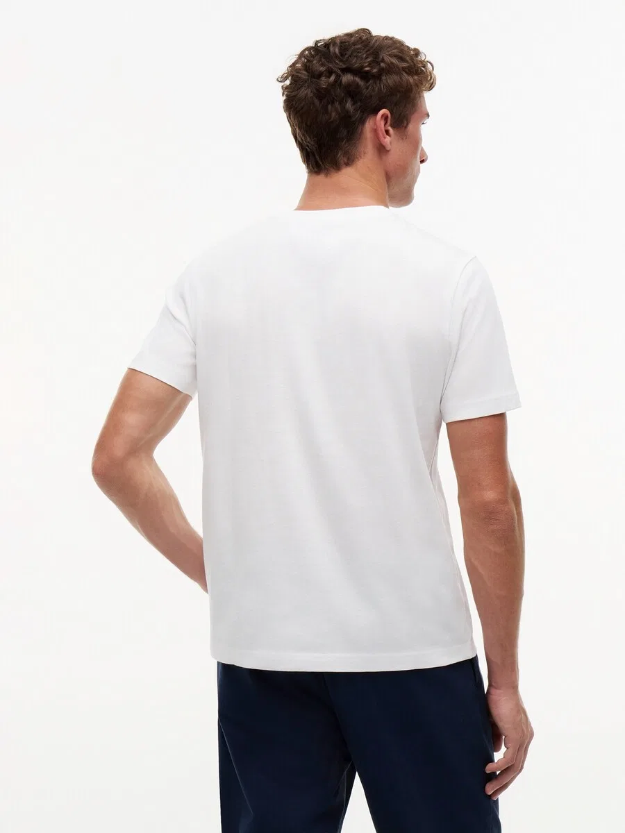 Футболка TOMMY HILFIGER с логотипом, белого цвета — фото 3