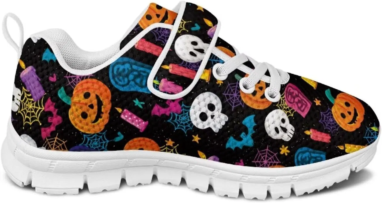 Детские кроссовки для девочек с принтом Holiday Shoes Cugasmaru, Pumpkin Skull Candle — фото 4