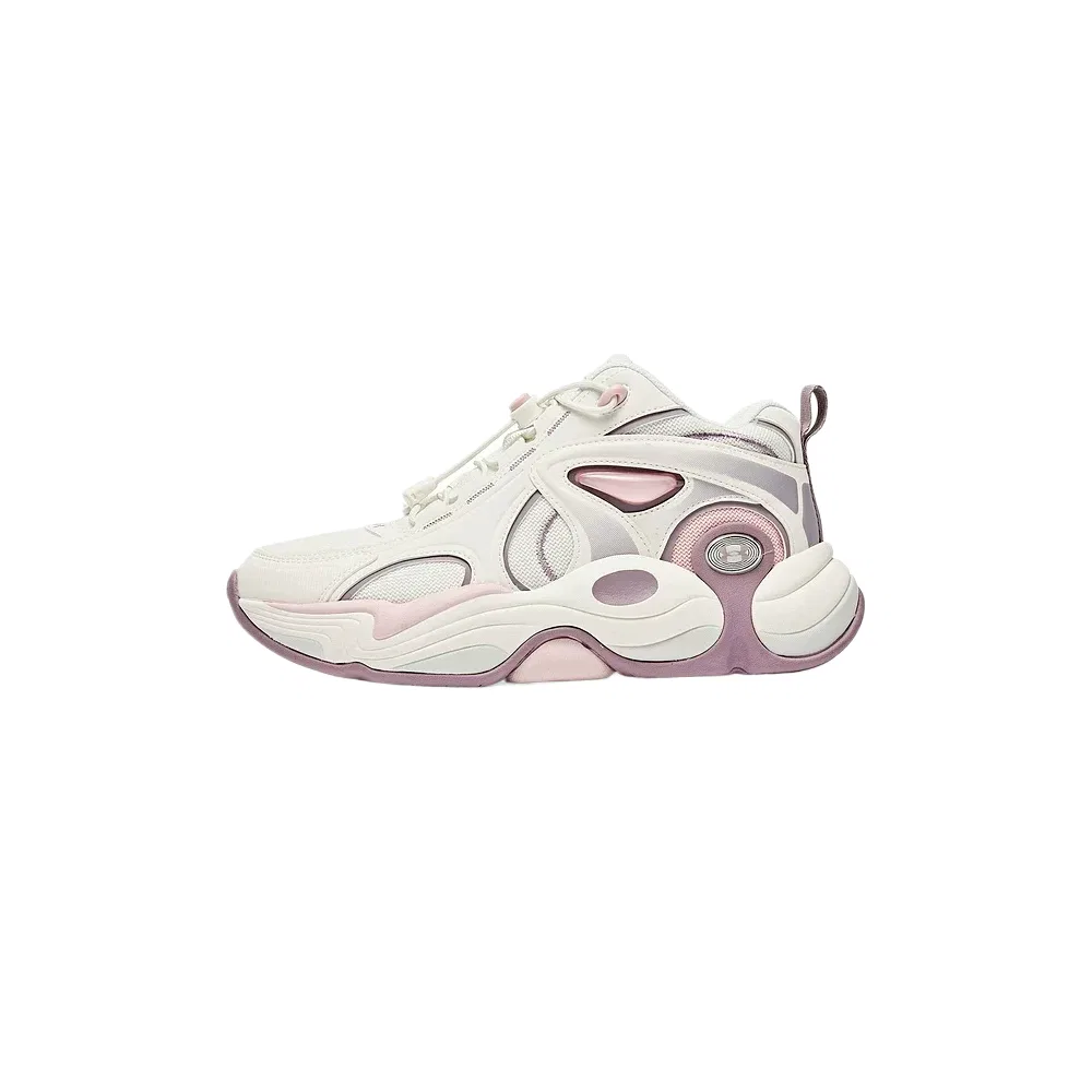 Кроссовки на низком ходу из экокожи и текстиля Under Armour, White/Pink