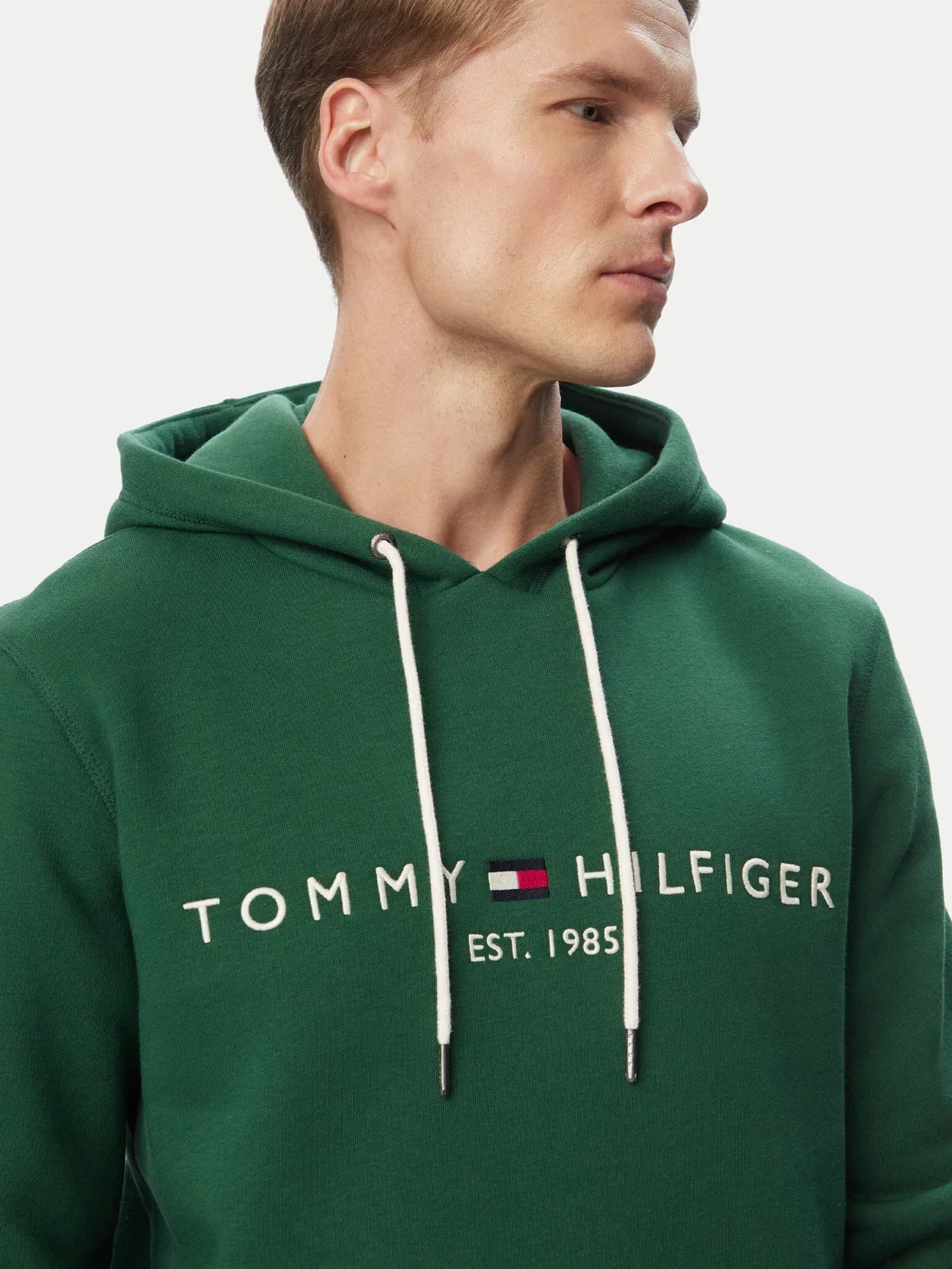 Мужская толстовка стандартного кроя Logo Tommy Hilfiger, темно-зеленый — фото 4