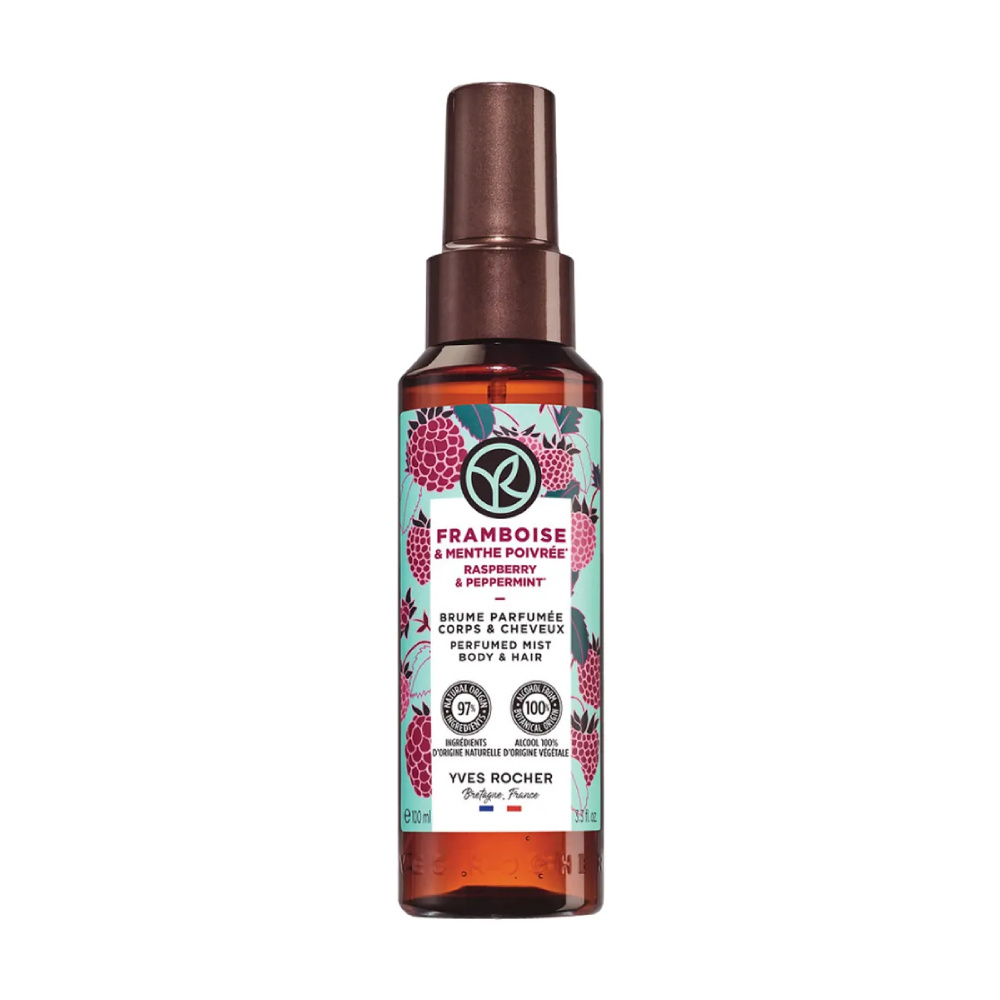 

Спрей для волос и тела Yves Rocher Raspberry & Peppermint, 100 мл