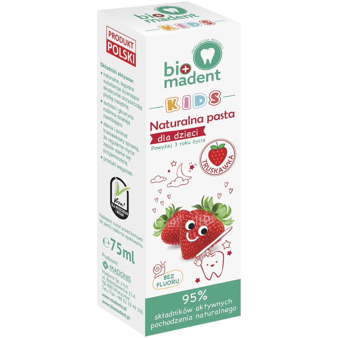 

Bio Madent kids зубная паста для детей, 75 мл