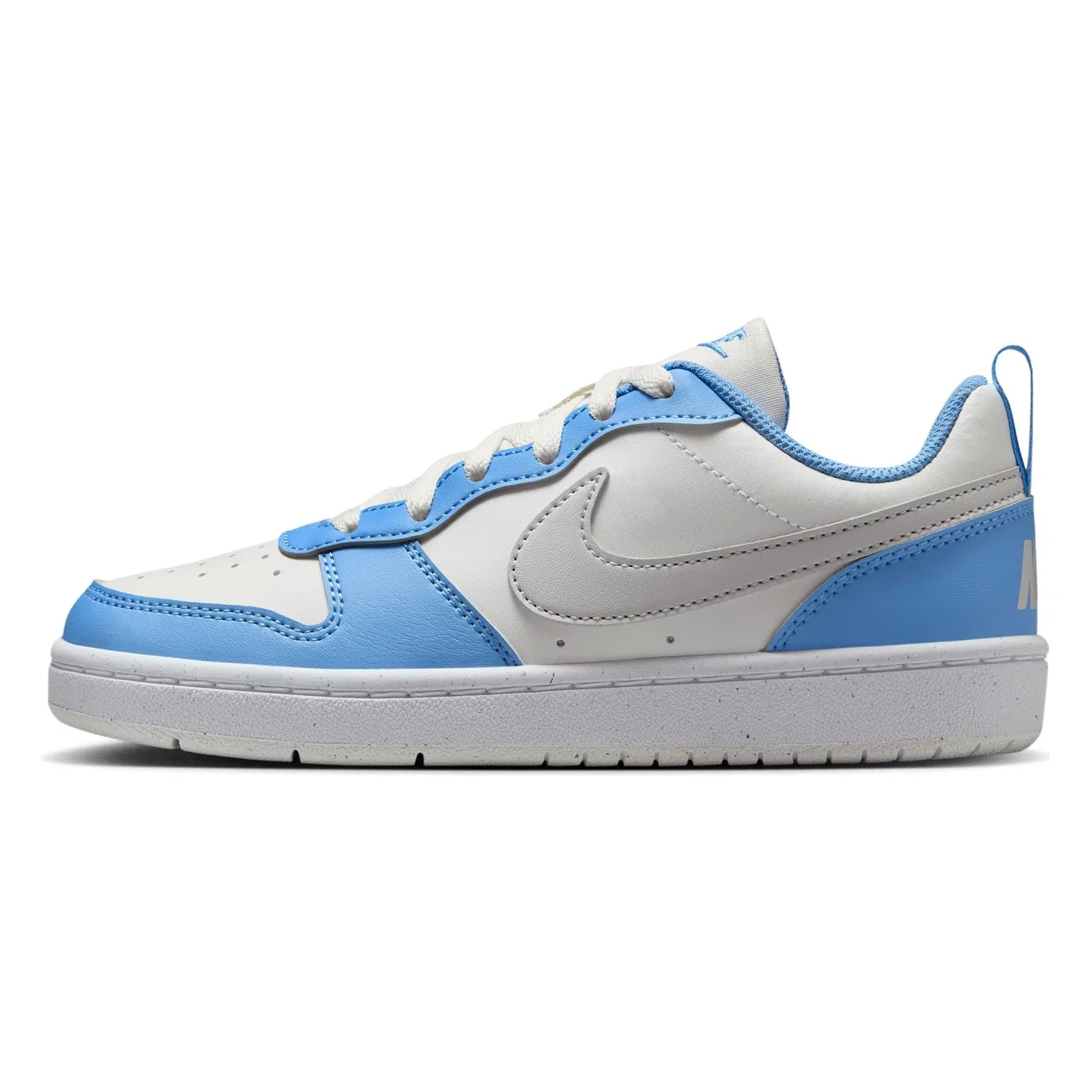 Детские кроссовки для мальчиков кожаные Court Borough Low Recraft NIKE, Summitwhitevastgrey Cobaltpulse White