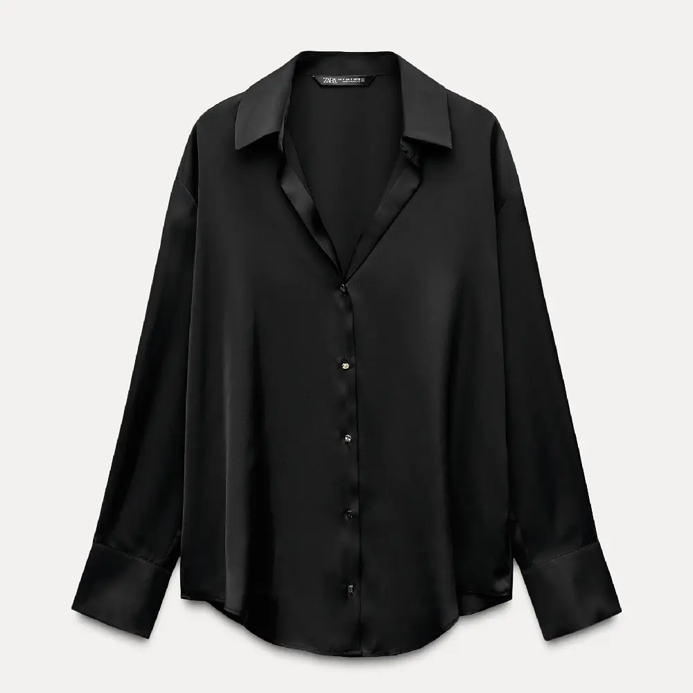 

Рубашка Zara Basic Satin, черный