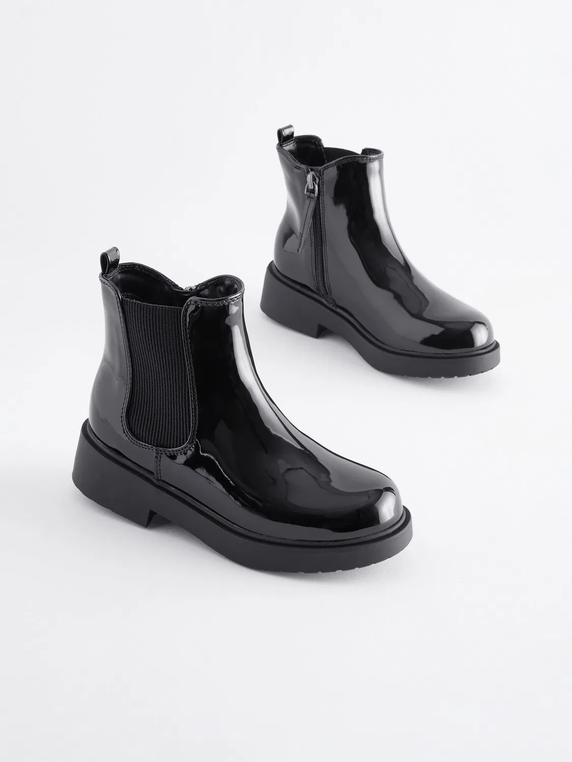 Челси ботинки Black Patent Next, черный лакированный