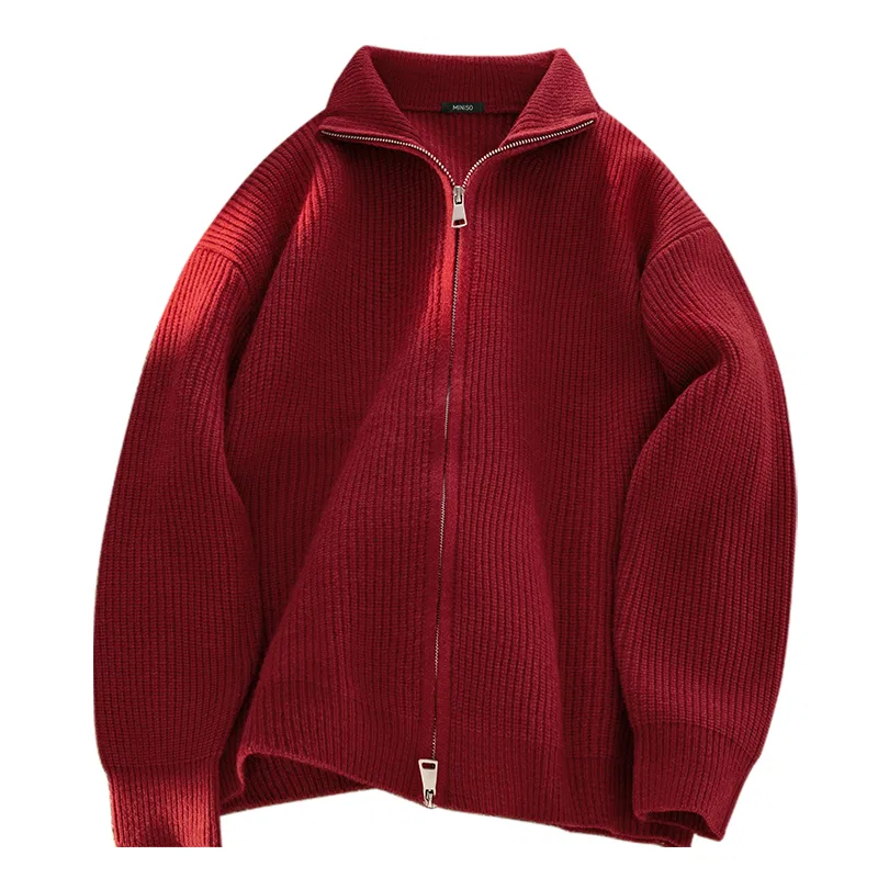 Детский кардиган с воротником-стойкой MINISO, Burgundy