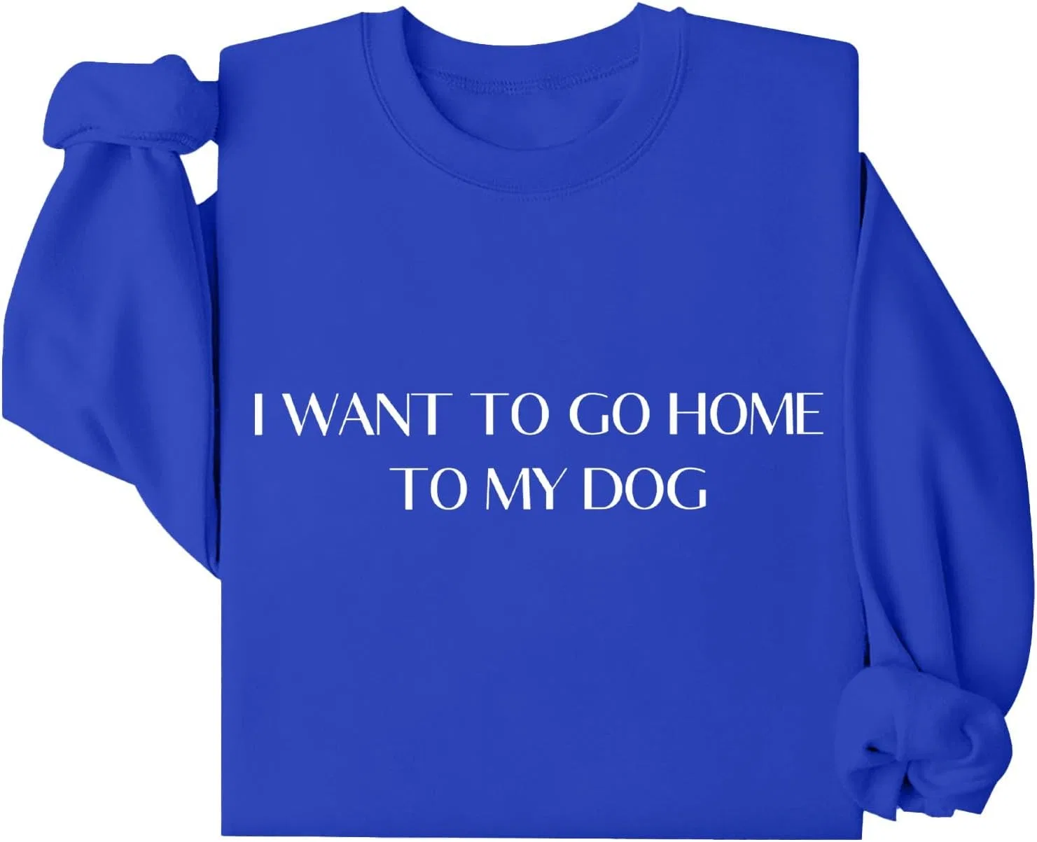 Женский свитшот I Want To Go Jone To My Dog, синий — фото 4