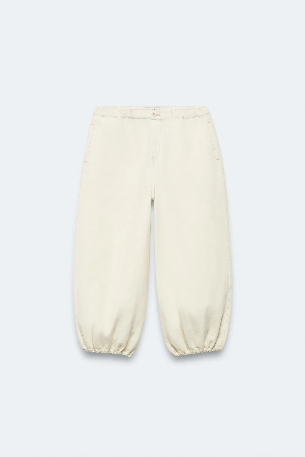 Брюки-саруэль из хлопка и льна, лимитированная серия, 2-14 лет ZARA, Ecru