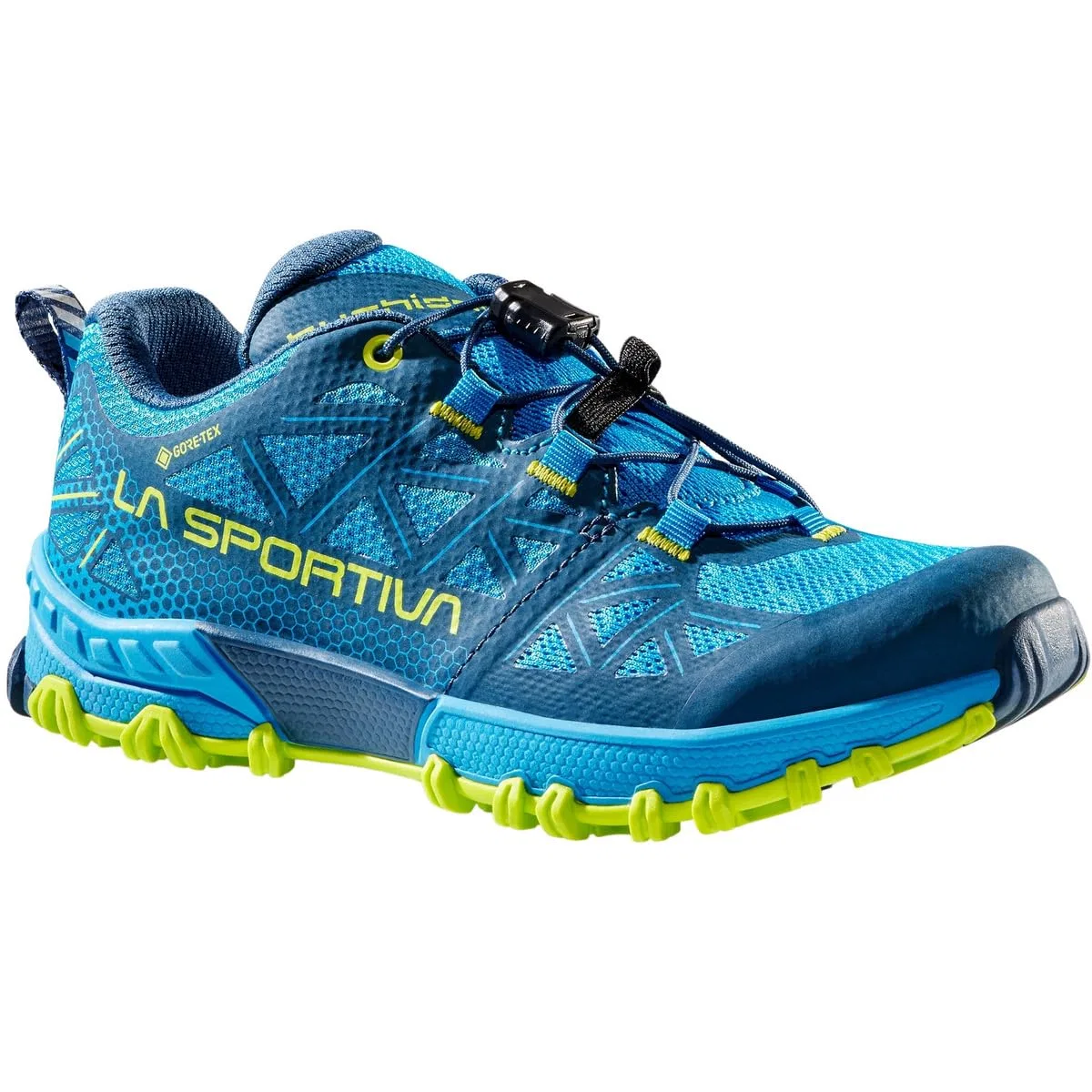 Детские трейловые кроссовки для мальчиков водонепроницаемые Bushido II GTX La Sportiva, Storm Blue Lime Punch