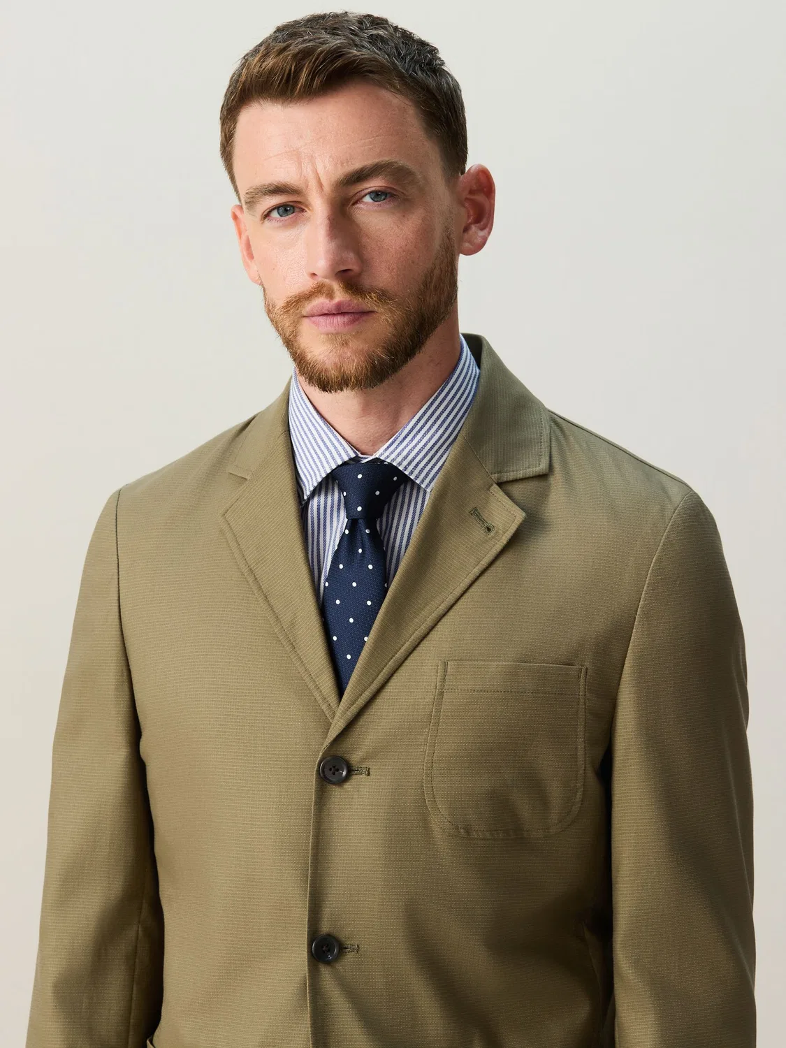 Пиджак свободного кроя из смесового хлопка, Khaki Green Next — фото 4