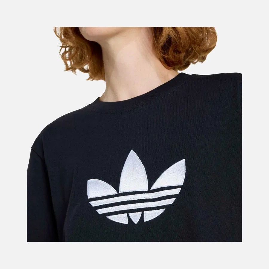 Женская футболка с длинным рукавом Trefoil Boxy adidas, Черный — фото 3