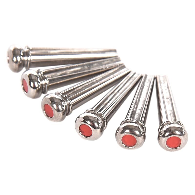 

Хромированные булавки Luxe от Martin с красной вставкой Bridge Pins