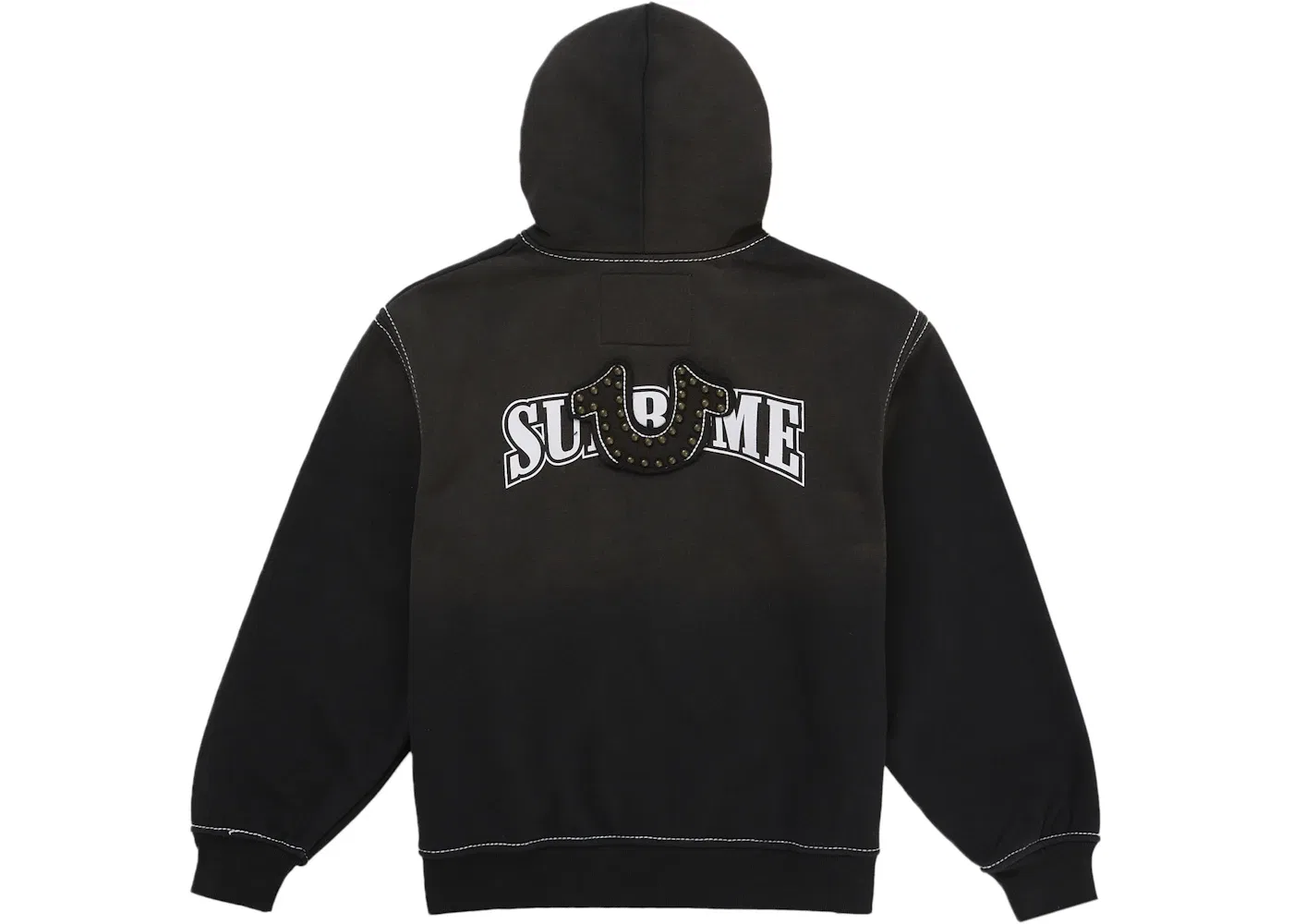 Мужская худи с принтом и молнией Supreme True Religion, Black — фото 2