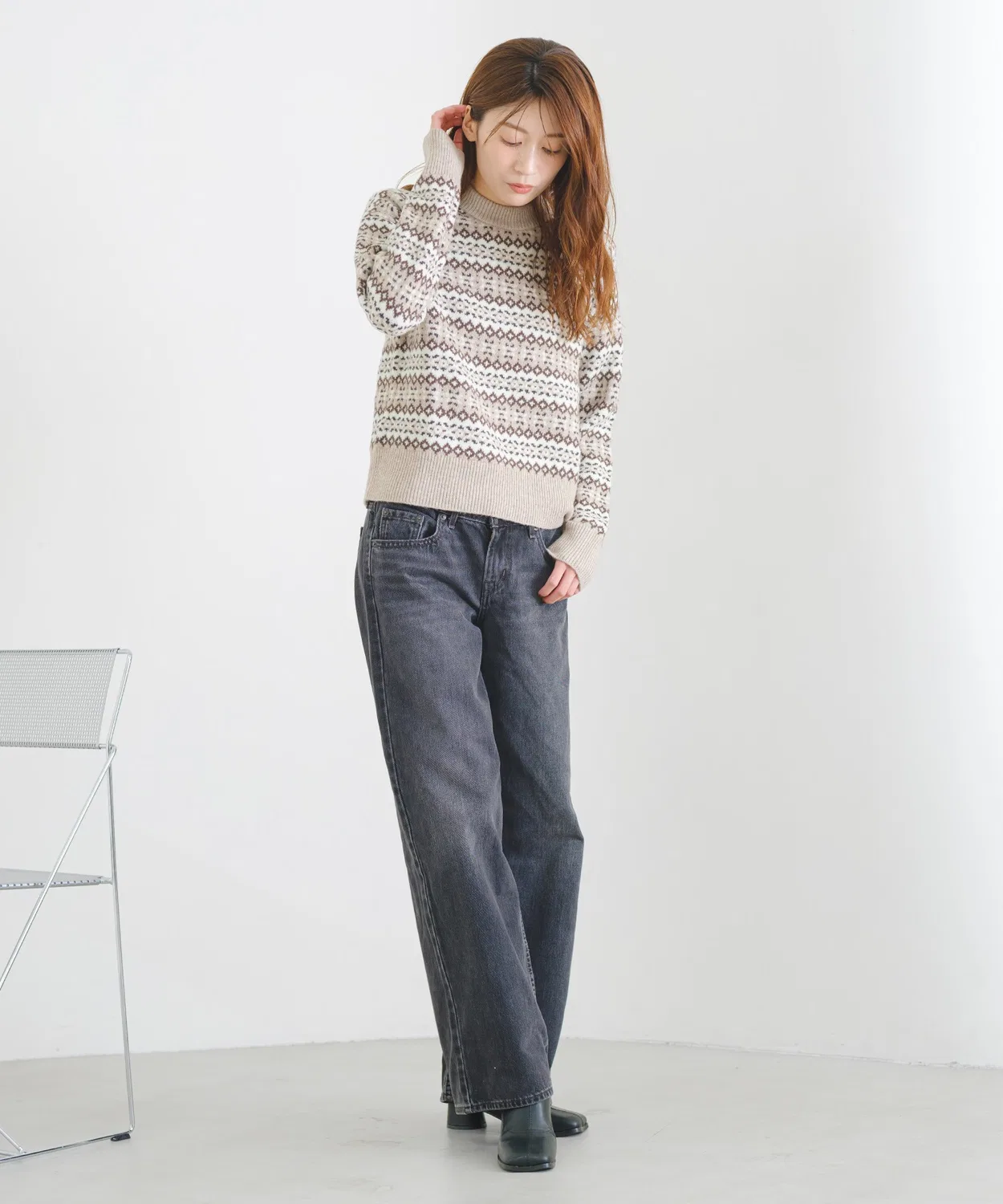 Женский свитер с принтом Fair Isle Levi's, Brown — фото 4