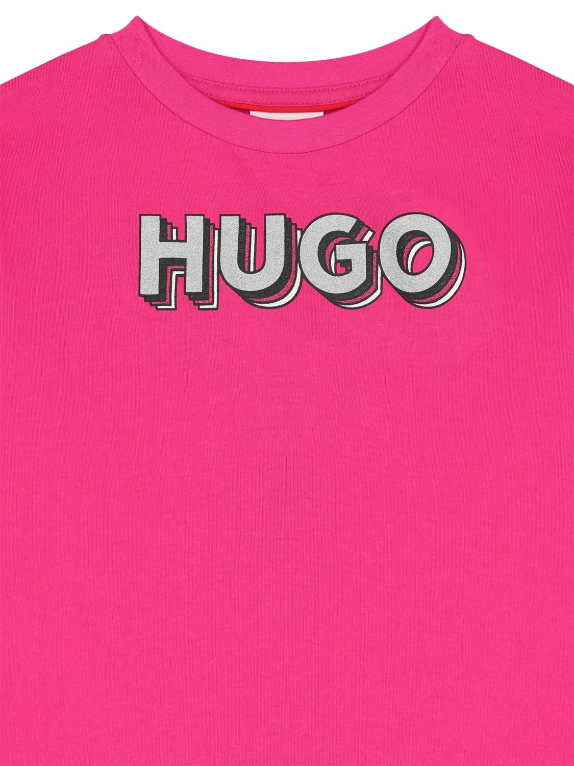 Футболка с логотипом HUGO, фуксия — фото 2