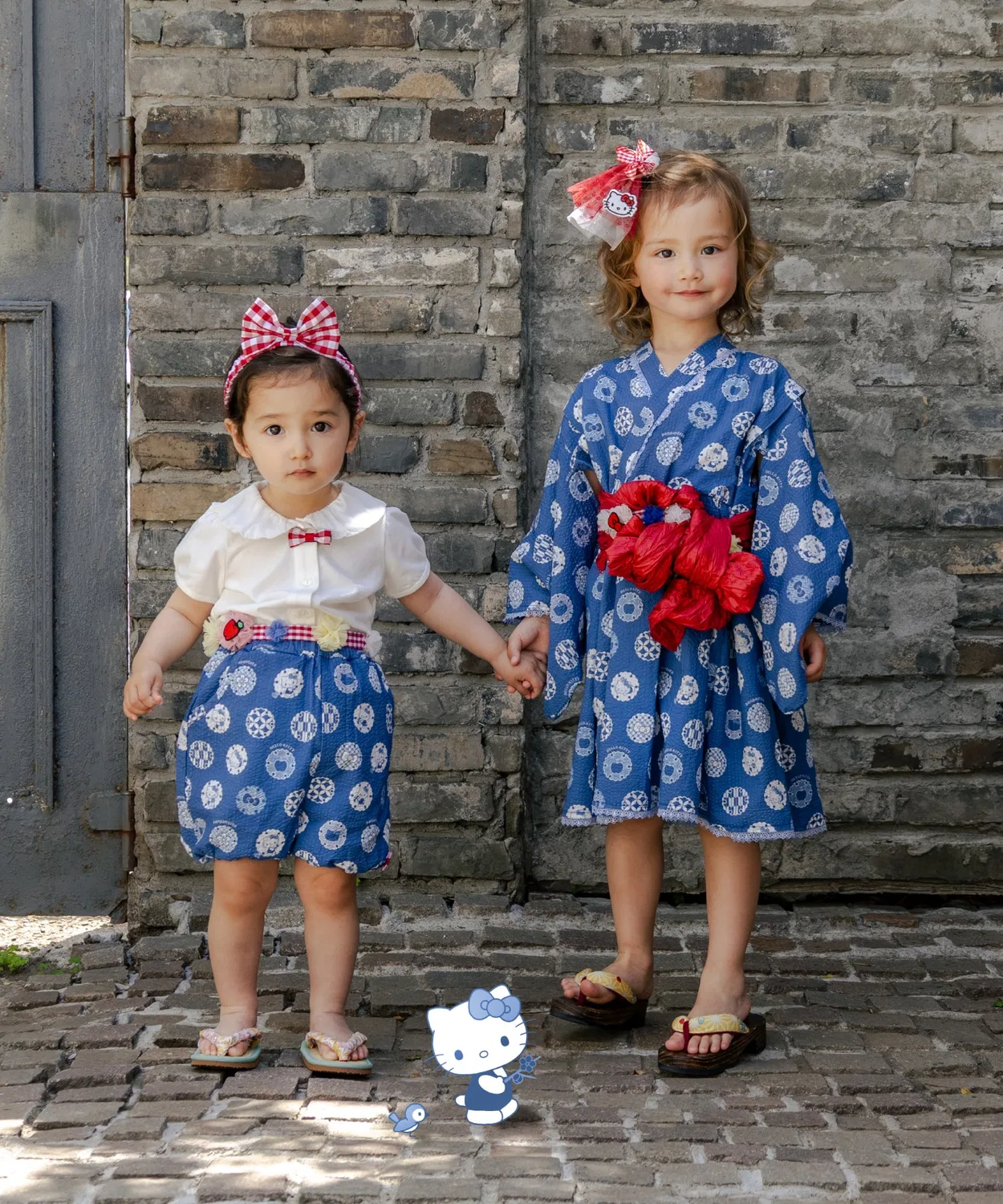Детский комплект для девочек из 3 предметов, с принтом, Hello Kitty, panpantutu, Blue — фото 4