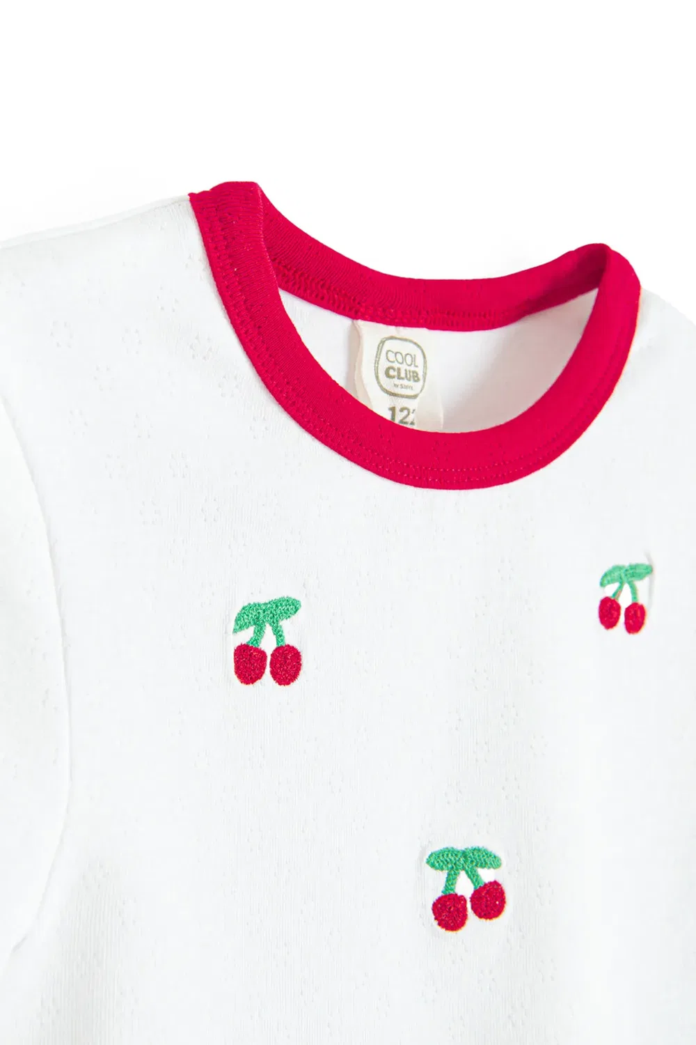 Детская футболка с вышивкой Cherry с коротким рукавом Cool Club, White — фото 2