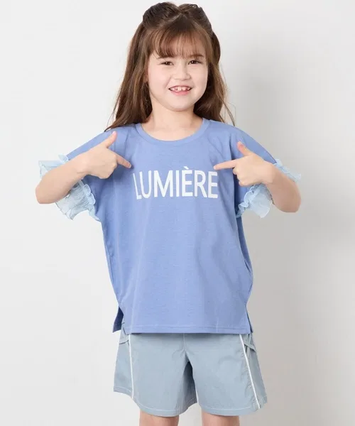 Детская футболка с кружевными рукавами, модель Yoryu Sheer Sleeve, a.v.v, Blue