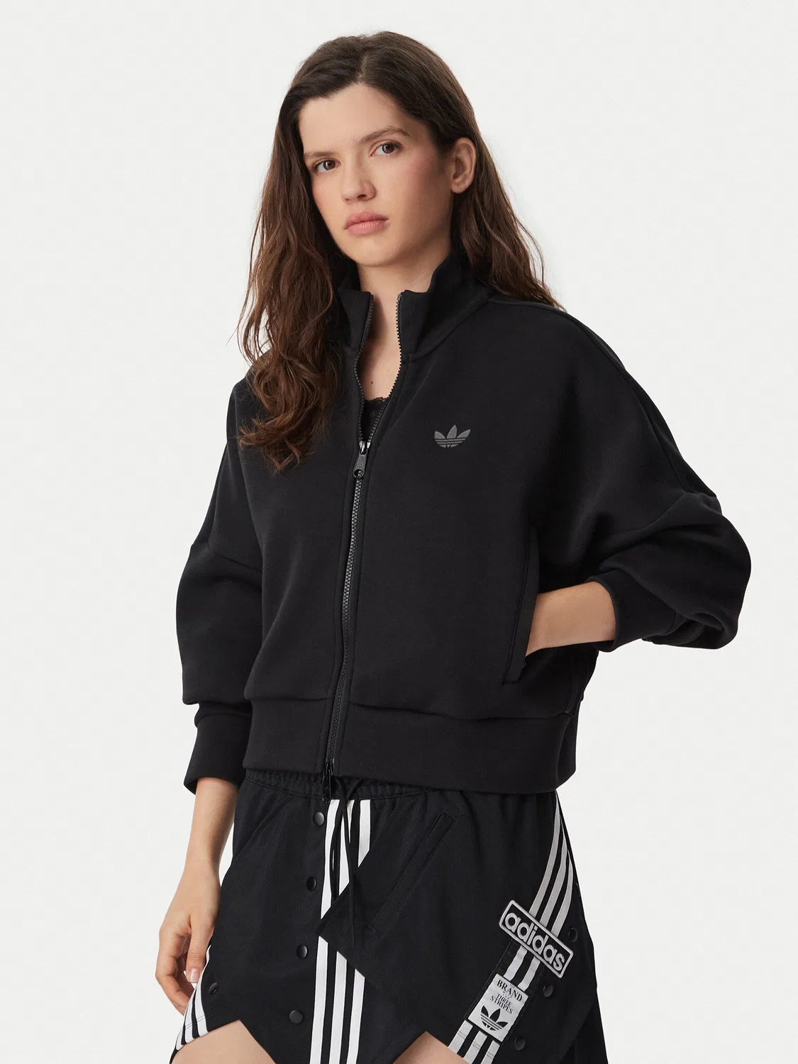 Женский свитшот свободного кроя Spacer Adidas, черный