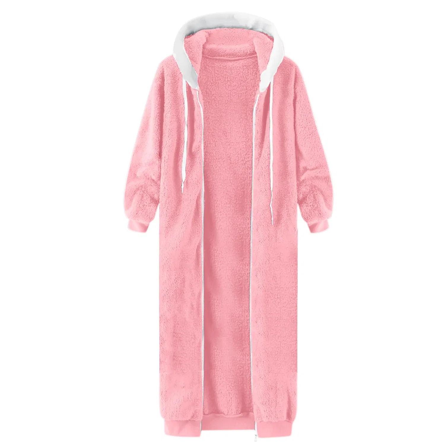 Женский хлопковый кардиган с капюшоном и шнурком, rosa — фото 2