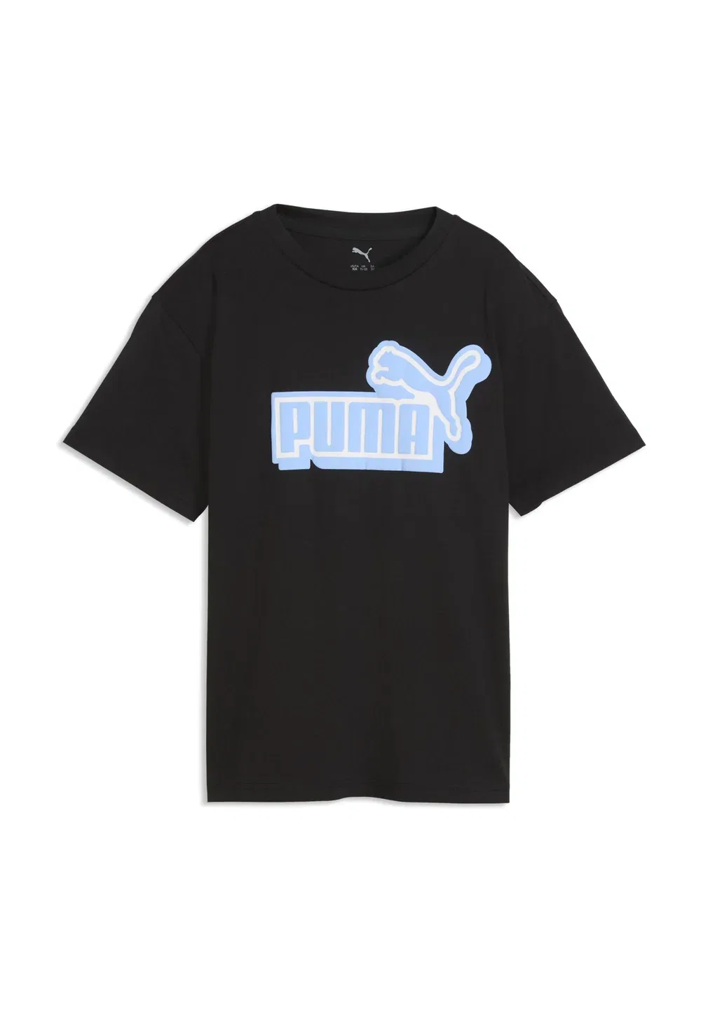 Футболка Essentials Logo Lab с графическим принтом в свободном стиле Puma, Black-Blue Guppy — фото 4
