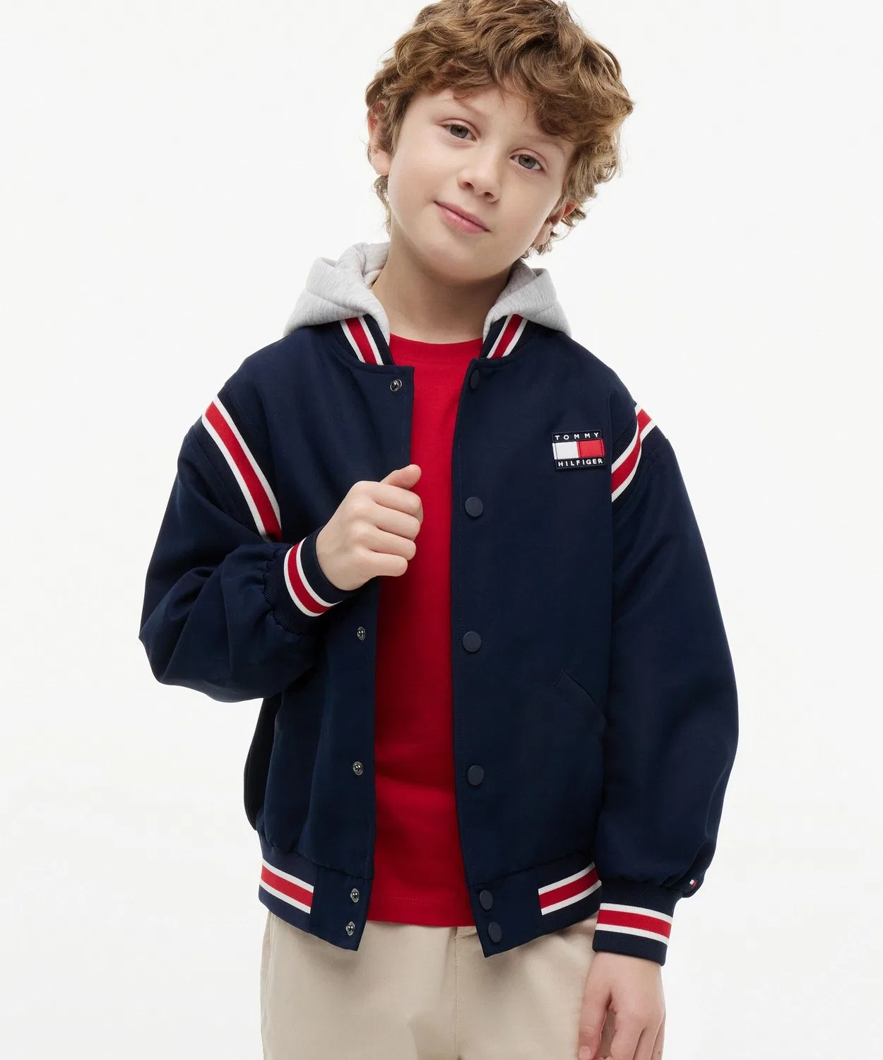Детская куртка-бомбер с капюшоном TOMMY HILFIGER, Navy