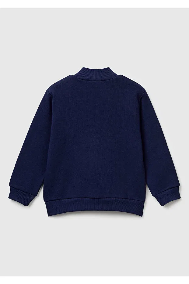 Детское худи для мальчиков с принтом United Colors Of Benetton, Navy Blue — фото 2