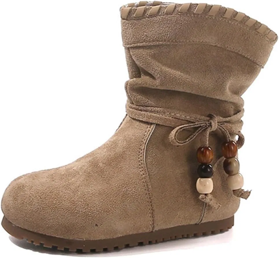 Детские сапоги для девочек с бисером BININBOX, Khaki