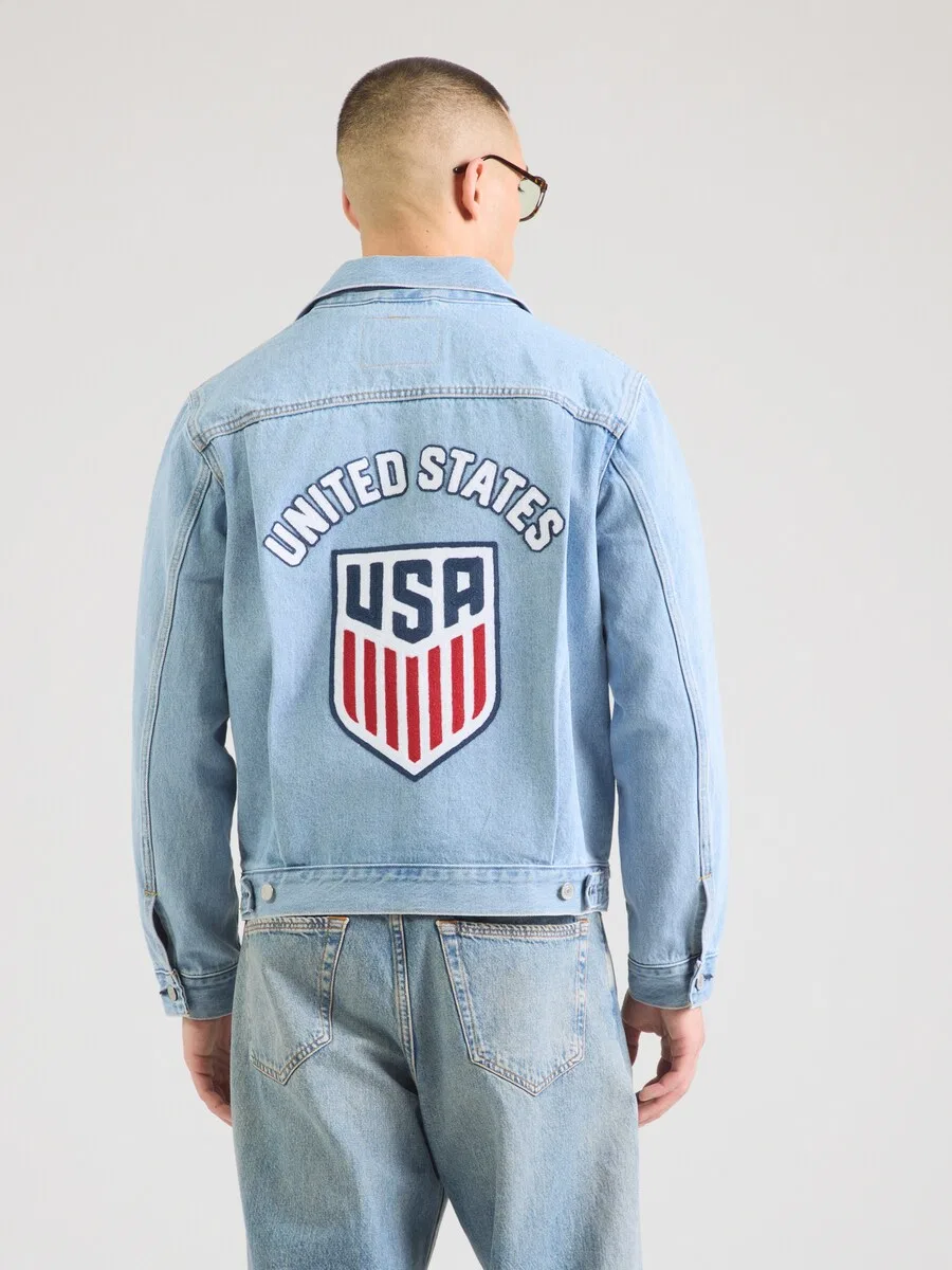 Куртка LEVI'S Between-Season Jacket 'US Soccer Type II' в темно-синем и светло-голубом цветах — фото 3