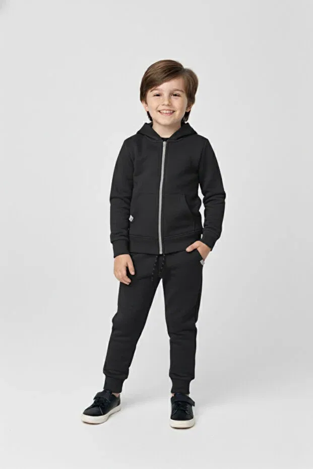 Детский спортивный костюм с капюшоном на молнии Mnk Baby&Kids, Smoked — фото 2