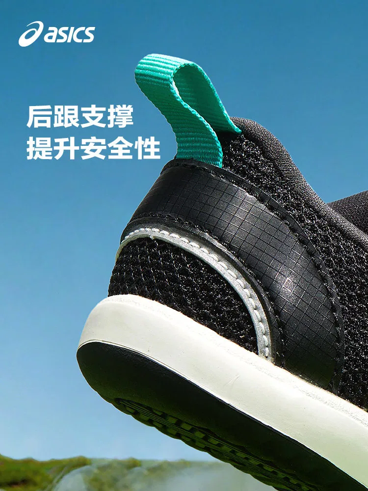 Детские кроссовки-сандалии для активного отдыха с сетчатым верхом ASICS, Black 001 — фото 4