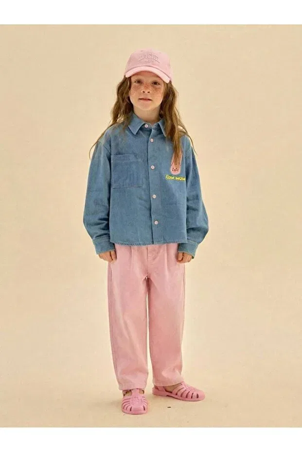 Детская рубашка для мальчиков с длинным рукавом La'Ciel paris bow-wow denim shirt Elefantejr, Blue