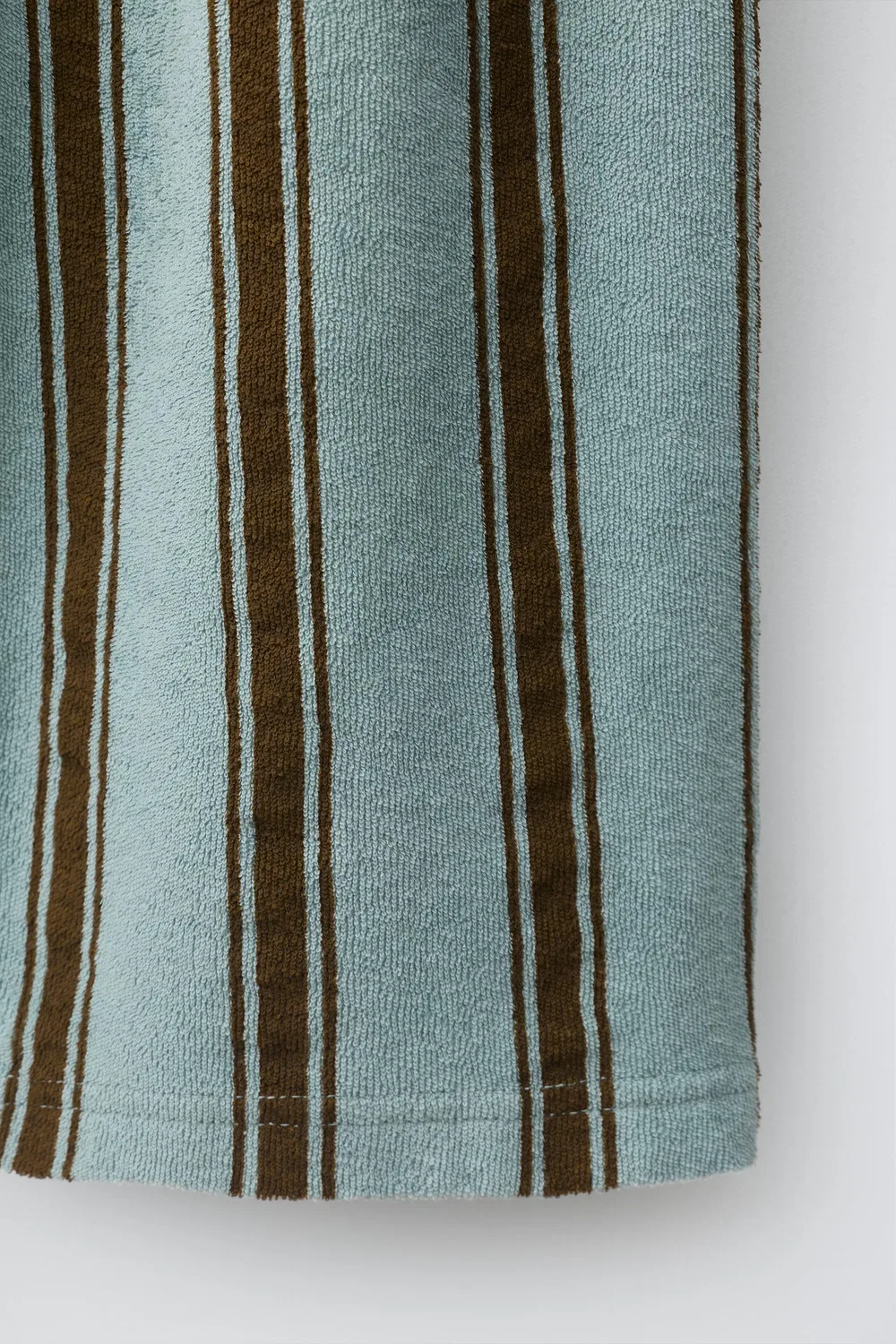Свободные полосатые брюки из махровой ткани ZARA, Blue/Green — фото 4
