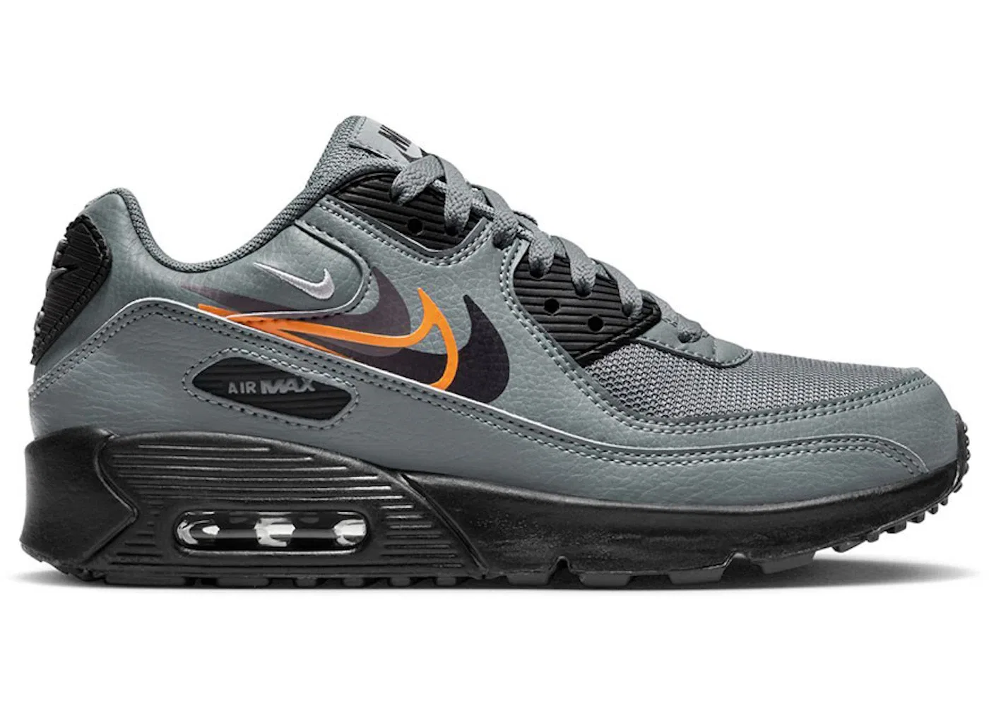 Детские кроссовки Lifestyle Nike Air Max 90 Next Nature Nike, Smoke Grey/Bright Mandarin/Medium Ash/Black