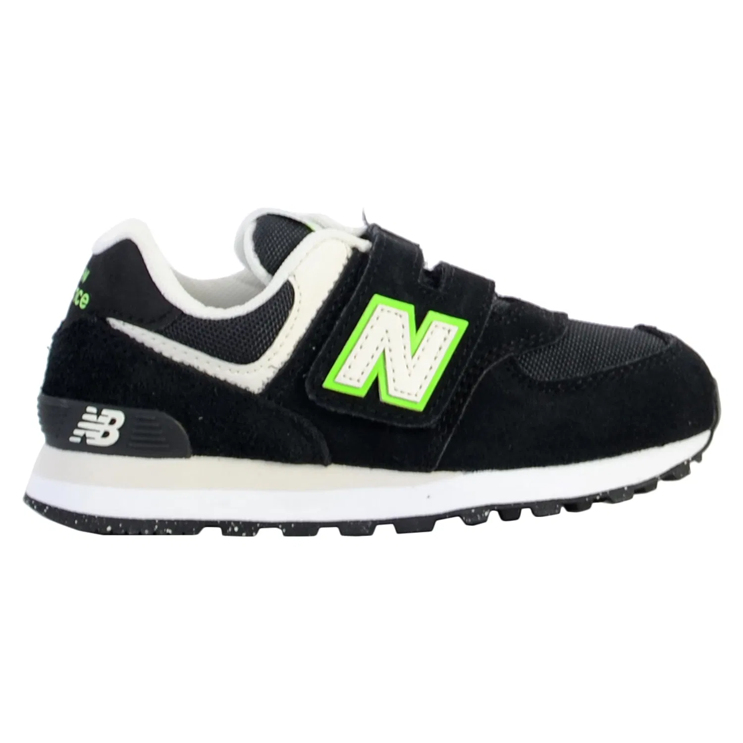Детские кроссовки для мальчиков с липучками 574 Hook and Loop New Balance, Black — фото 2