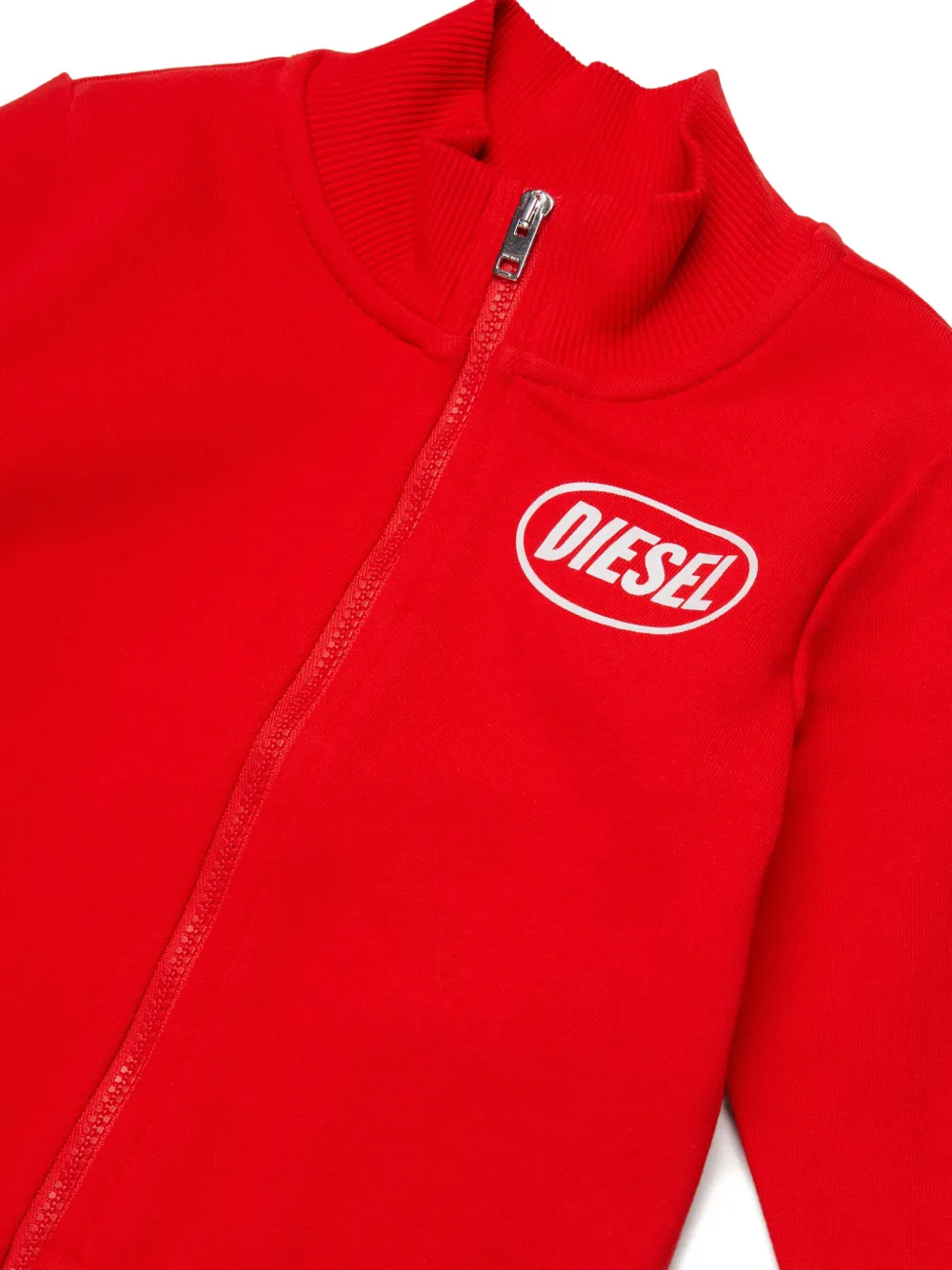 Толстовка на молнии с принтованным логотипом Diesel Kids, красный — фото 3